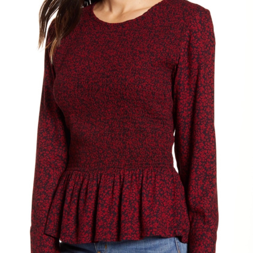 Treasure & Bond Smocked Long Sleeves Blouse
